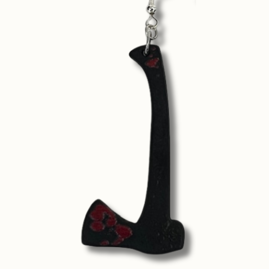 Bloody Tools Earrings – Scissors, Cleaver & Axe | Matte Halloween Accessories