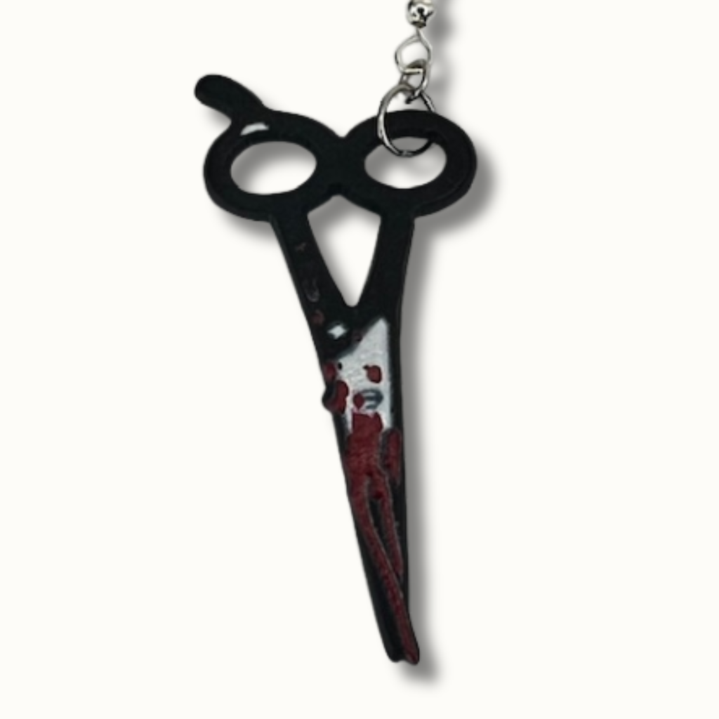 Bloody Tools Earrings – Scissors, Cleaver & Axe | Matte Halloween Accessories