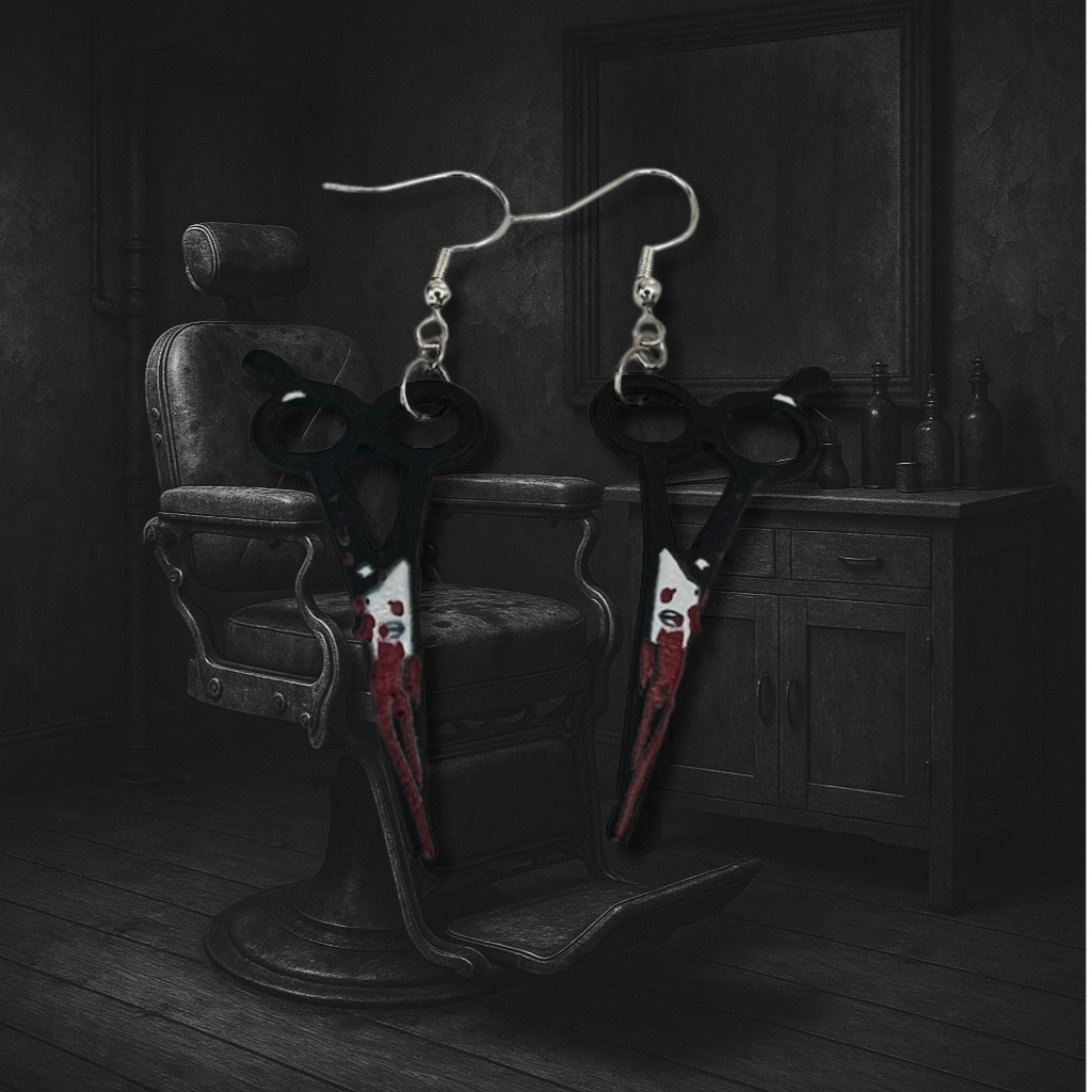 Bloody Tools Earrings – Scissors, Cleaver & Axe | Matte Halloween Accessories
