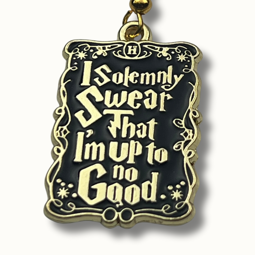 Mischief Earrings | “I Solemnly Swear” Gold-Tone Quote Accessories