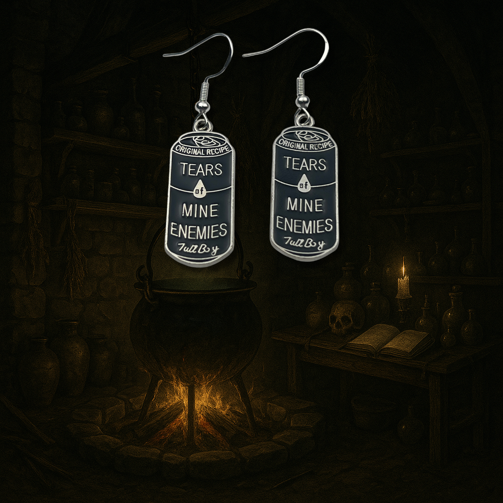Tears of Mine Enemies Earrings | Silver-Tone Sarcastic Halloween Accessories
